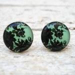 Mint Green Pattern Earring..
