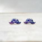 NEW Moustache Earrings, Galaxy earrings, Modern Fashion Handmade Jewelry